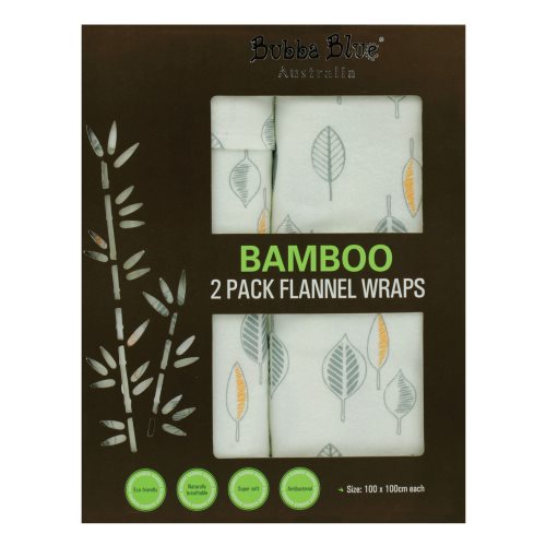 bubba blue Bamboo Leaf 2pk Flannel Wraps