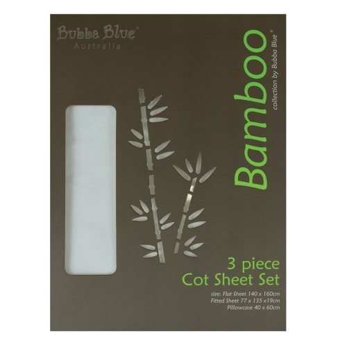 bubba blue Bamboo 3pc cot sheet set