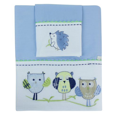 bubba blue boy baby owl bassinet sheet set