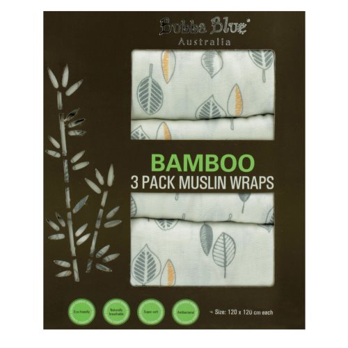 bubba blue Bamboo Leaf 3pk musline wraps