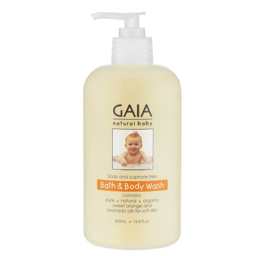 gaia natural baby bath and body wash 500ml