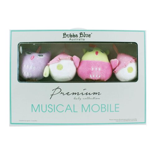 bubba blue girl baby owl musical mobile