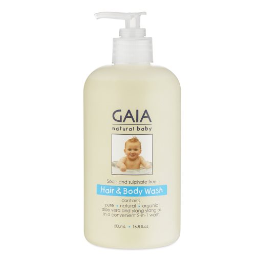 gaia natural baby hair and body wash 500ml